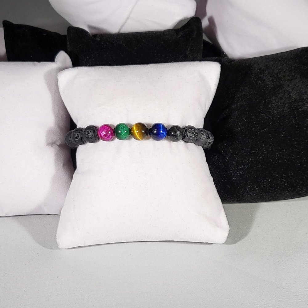 Natural Stone and Lava Bead Bracelet